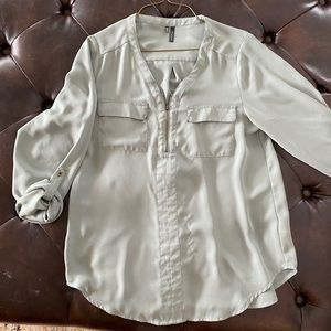 Maurices Sage Zip Up Blouse